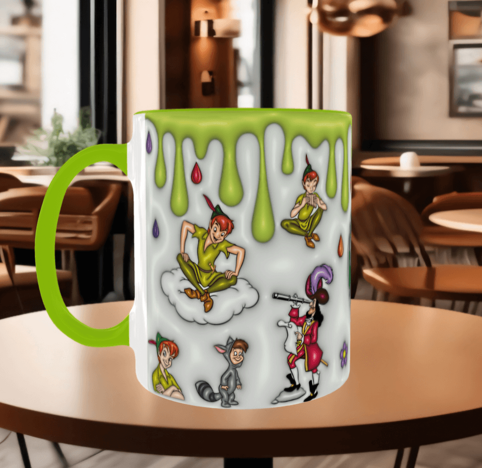 Peterpan Baskı içi ve Kulpu Renkli Kupa