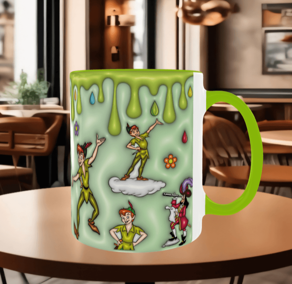 Peterpan Baskı içi ve Kulpu Renkli Kupa