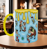 Pinokyo Baskı içi ve Kulpu Renkli Kupa