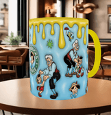 Pinokyo Baskı içi ve Kulpu Renkli Kupa