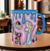 Pinokyo Baskı içi ve Kulpu Renkli Kupa