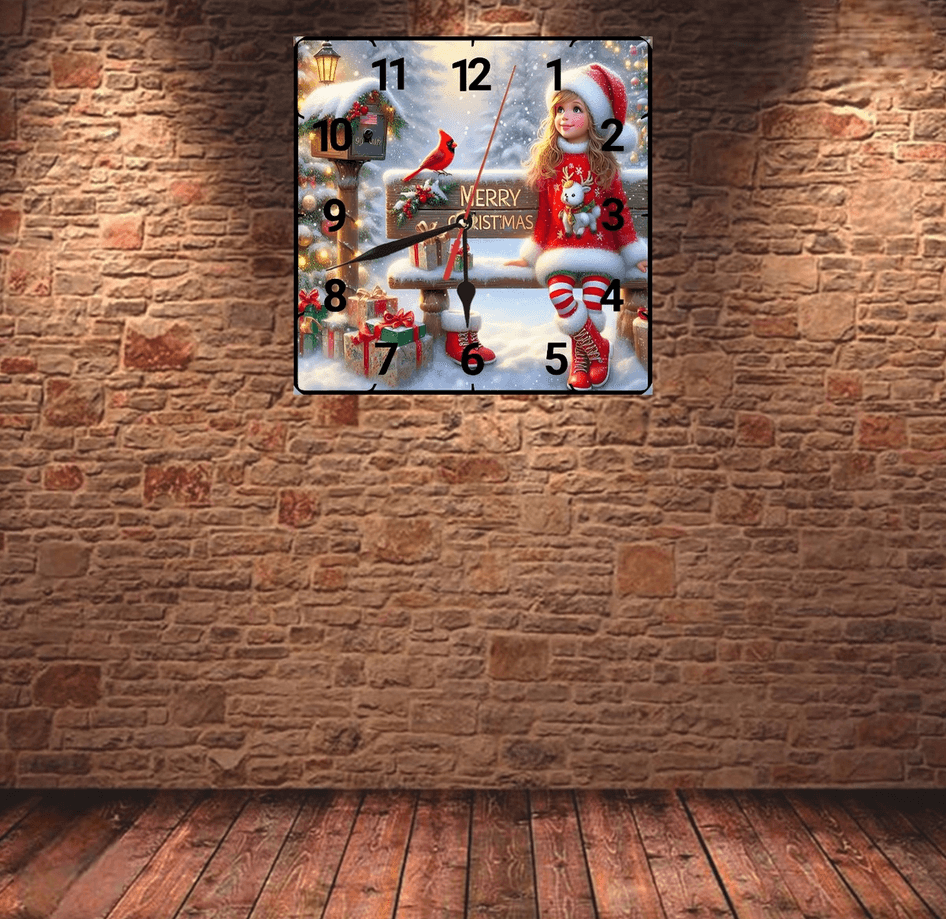 Noel gecesi christmas vintage baskı metal hediyelim dekoratif kaliteli duvar saati