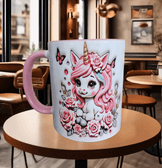 Litle Ponny Baskı içi ve Kulpu Renkli Kupa