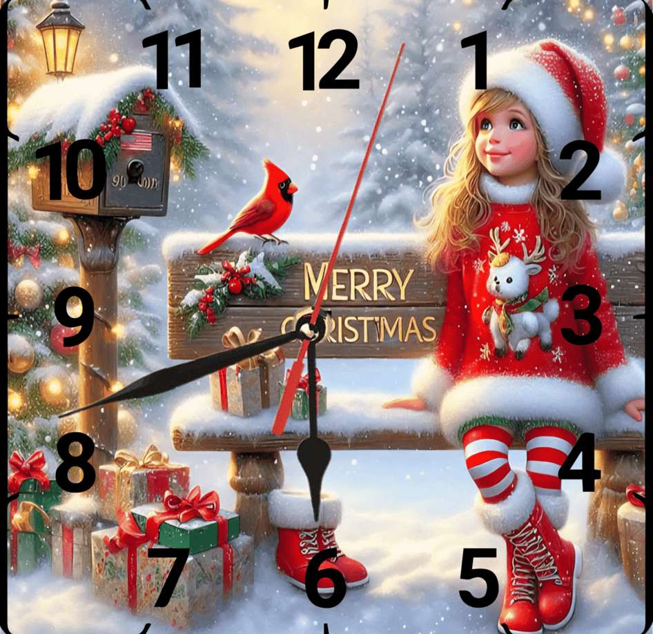 Noel gecesi christmas vintage baskı metal hediyelim dekoratif kaliteli duvar saati