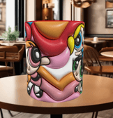 Power puff Baskı içi ve Kulpu Renkli Kupa