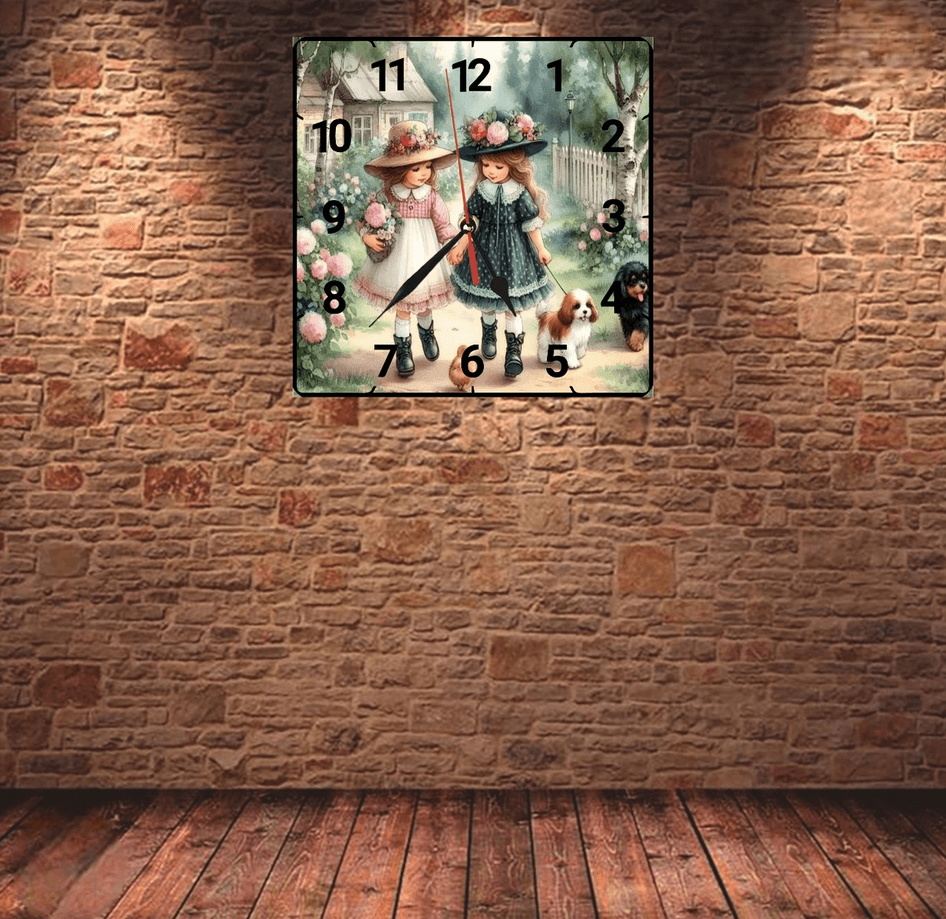 Minik dostlar vintage baskı metal hediyelim dekoratif kaliteli duvar saati