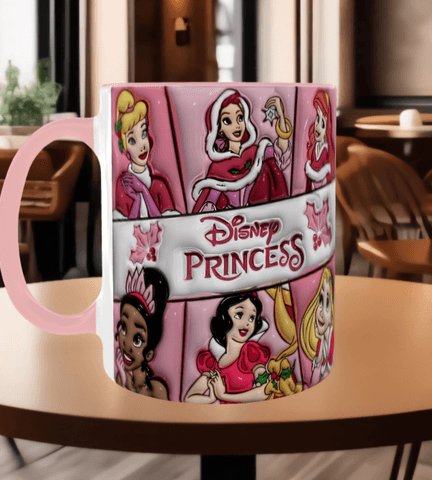 Prenses Baskı içi ve Kulpu Renkli Kupa