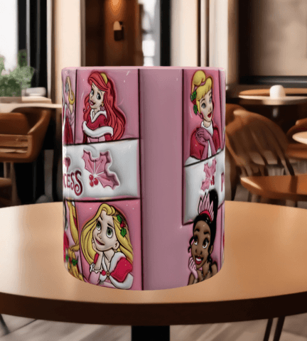 Prenses Baskı içi ve Kulpu Renkli Kupa