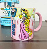 Prenses Baskı içi ve Kulpu Renkli Kupa