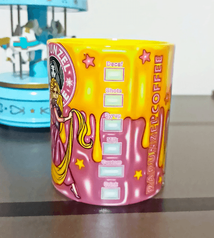 Prenses Baskı içi ve Kulpu Renkli Kupa