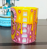 Prenses Baskı içi ve Kulpu Renkli Kupa