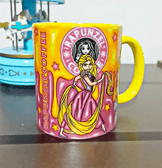 Prenses Baskı içi ve Kulpu Renkli Kupa