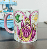 Prenses Baskı içi ve Kulpu Renkli Kupa