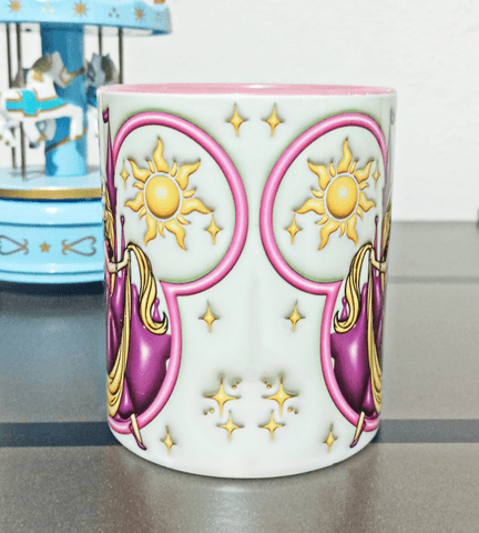 Prenses Baskı içi ve Kulpu Renkli Kupa