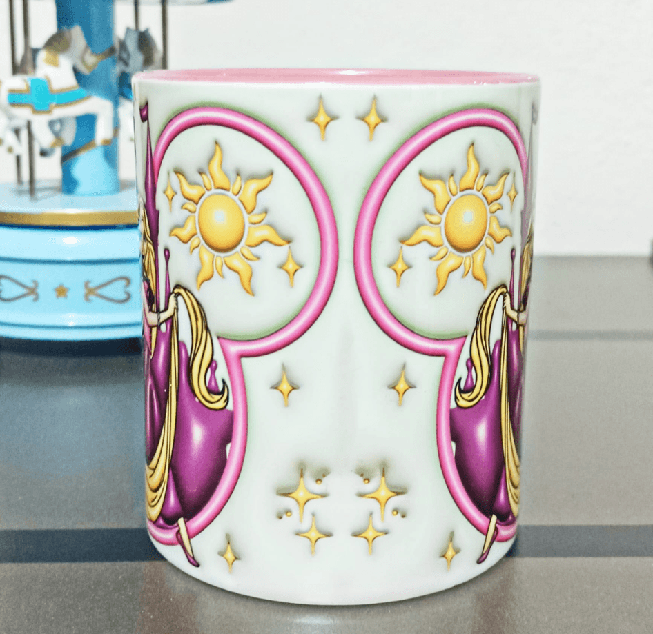 Prenses Baskı içi ve Kulpu Renkli Kupa