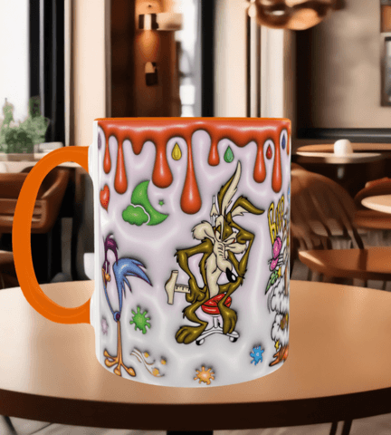 Looney Tunes Baskı içi ve Kulpu Renkli Kupa