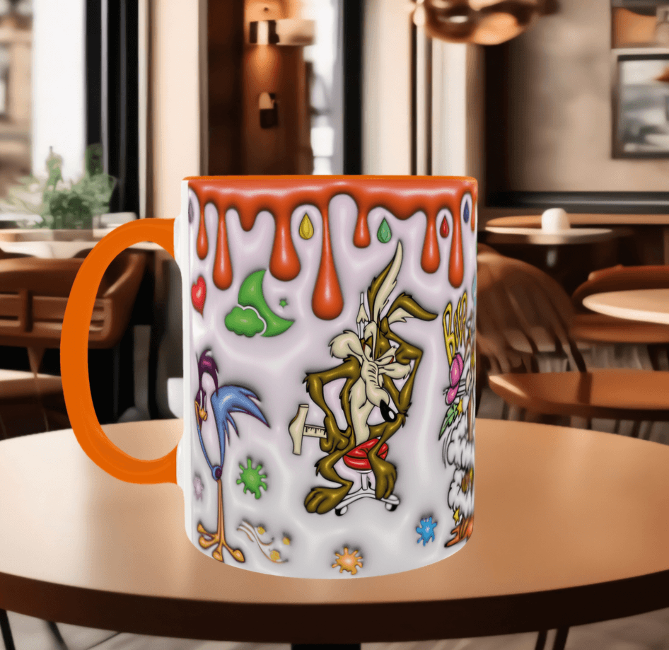 Looney Tunes Baskı içi ve Kulpu Renkli Kupa