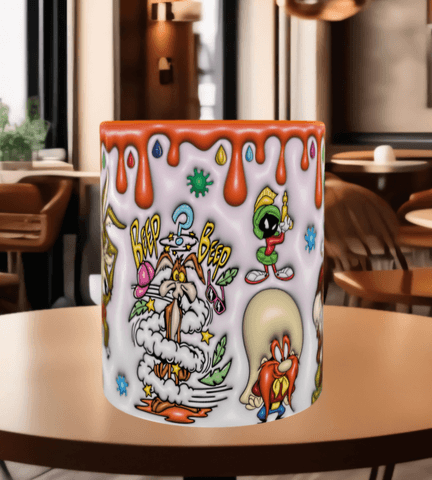 Looney Tunes Baskı içi ve Kulpu Renkli Kupa