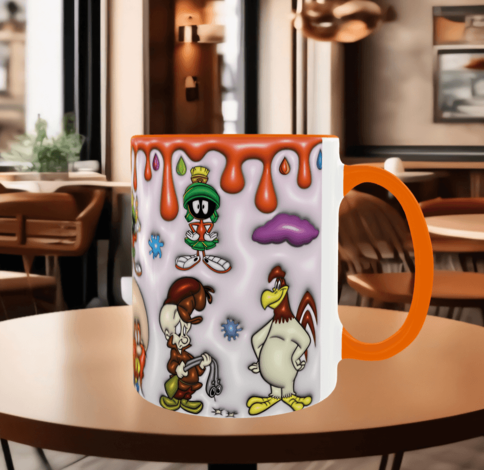 Looney Tunes Baskı içi ve Kulpu Renkli Kupa