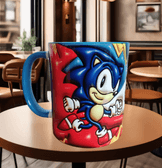 Sonic Baskı içi ve Kulpu Renkli Kupa
