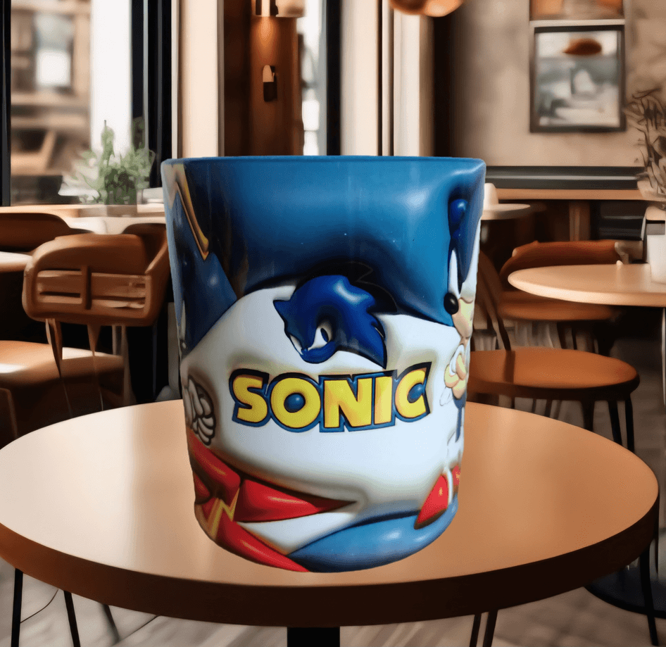 Sonic Baskı içi ve Kulpu Renkli Kupa