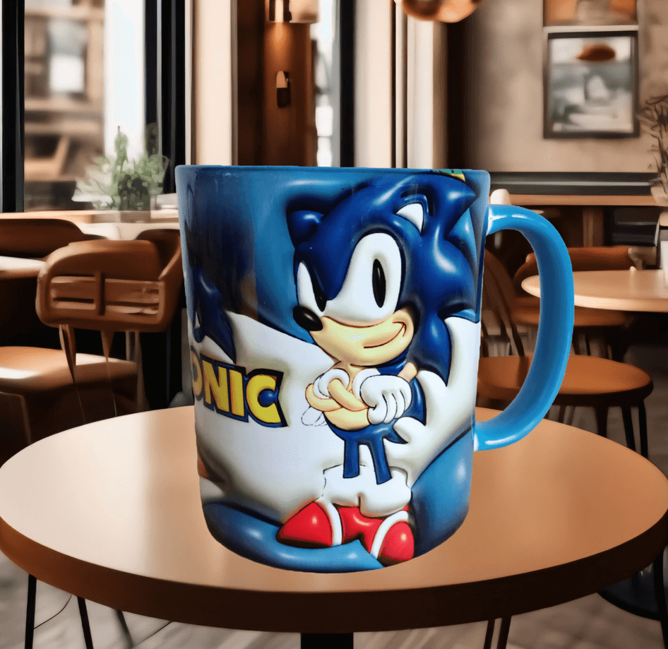 Sonic Baskı içi ve Kulpu Renkli Kupa