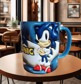Sonic Baskı içi ve Kulpu Renkli Kupa