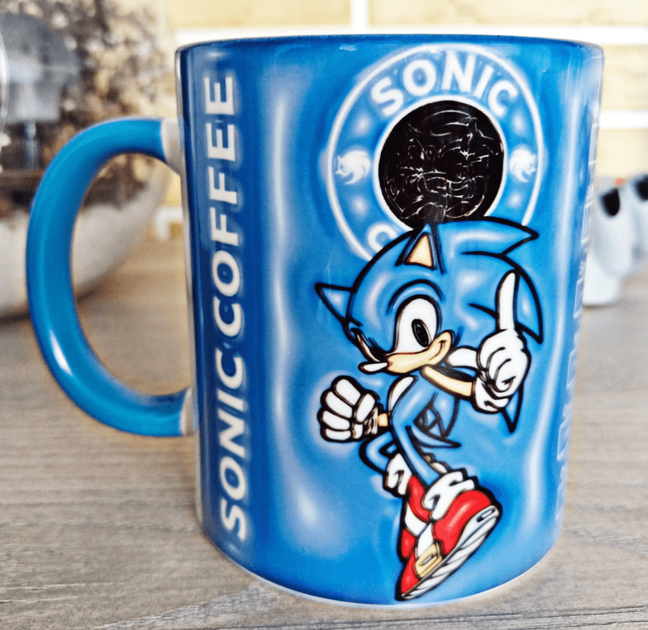 Sonic Baskı içi ve Kulpu Renkli Kupa