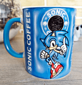 Sonic Baskı içi ve Kulpu Renkli Kupa