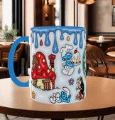 Şirinler Baskı içi ve Kulpu Renkli Kupa