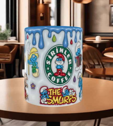 Şirinler Baskı içi ve Kulpu Renkli Kupa