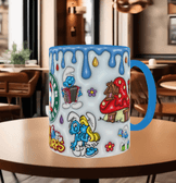 Şirinler Baskı içi ve Kulpu Renkli Kupa