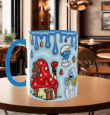 Şirinler Baskı içi ve Kulpu Renkli Kupa