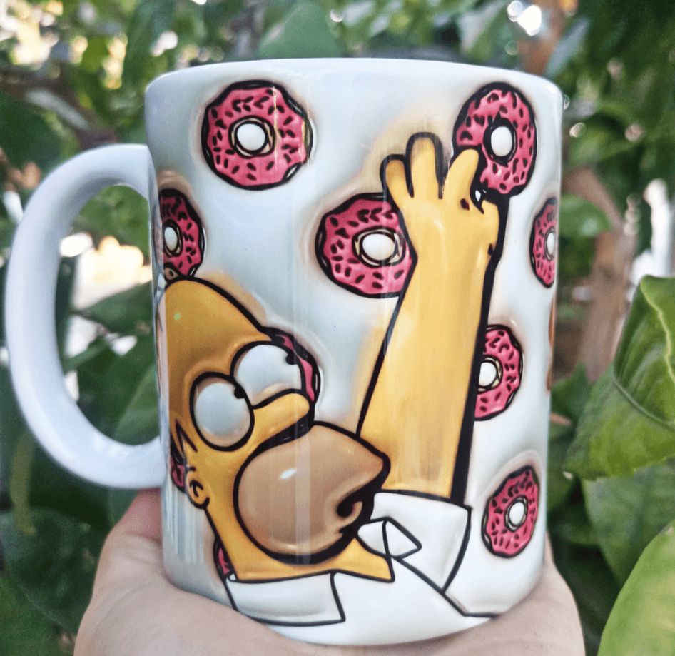 Simpsonlar Baskı içi ve Kulpu Renkli Kupa