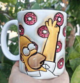 Simpsonlar Baskı içi ve Kulpu Renkli Kupa