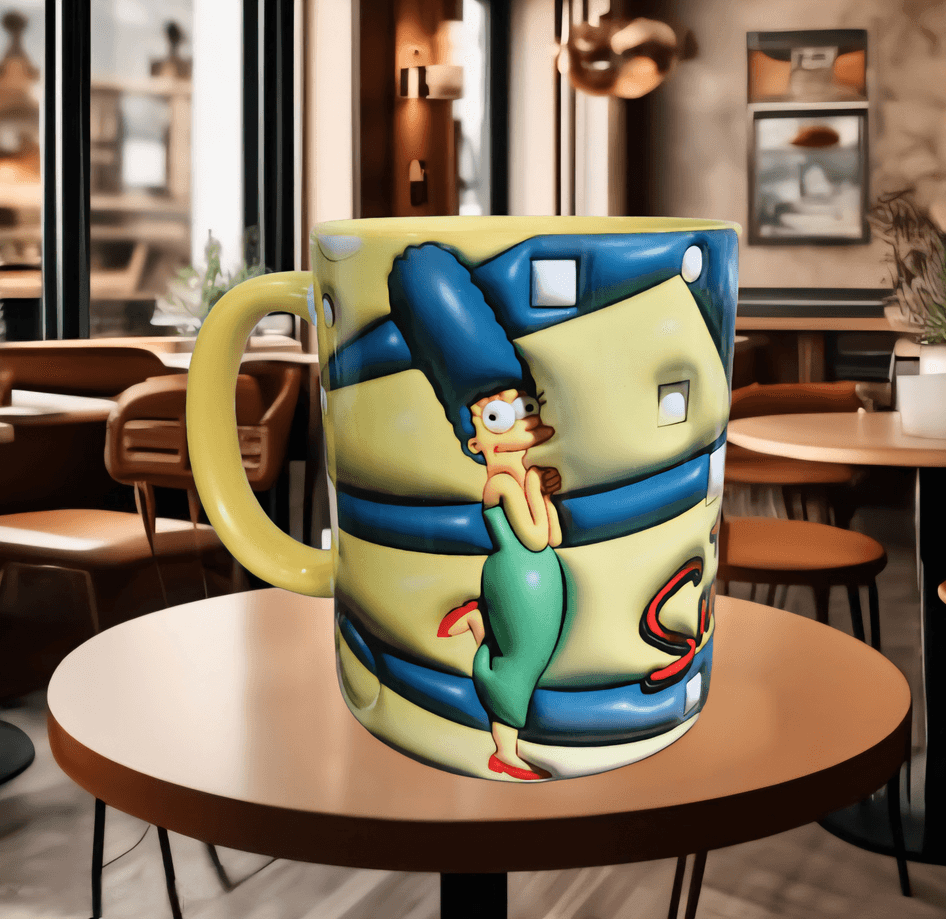 Simpsonlar Baskı içi ve Kulpu Renkli Kupa