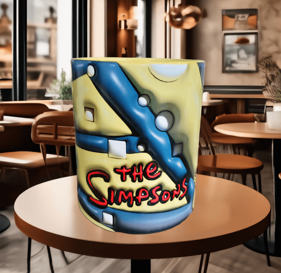 Simpsonlar Baskı içi ve Kulpu Renkli Kupa