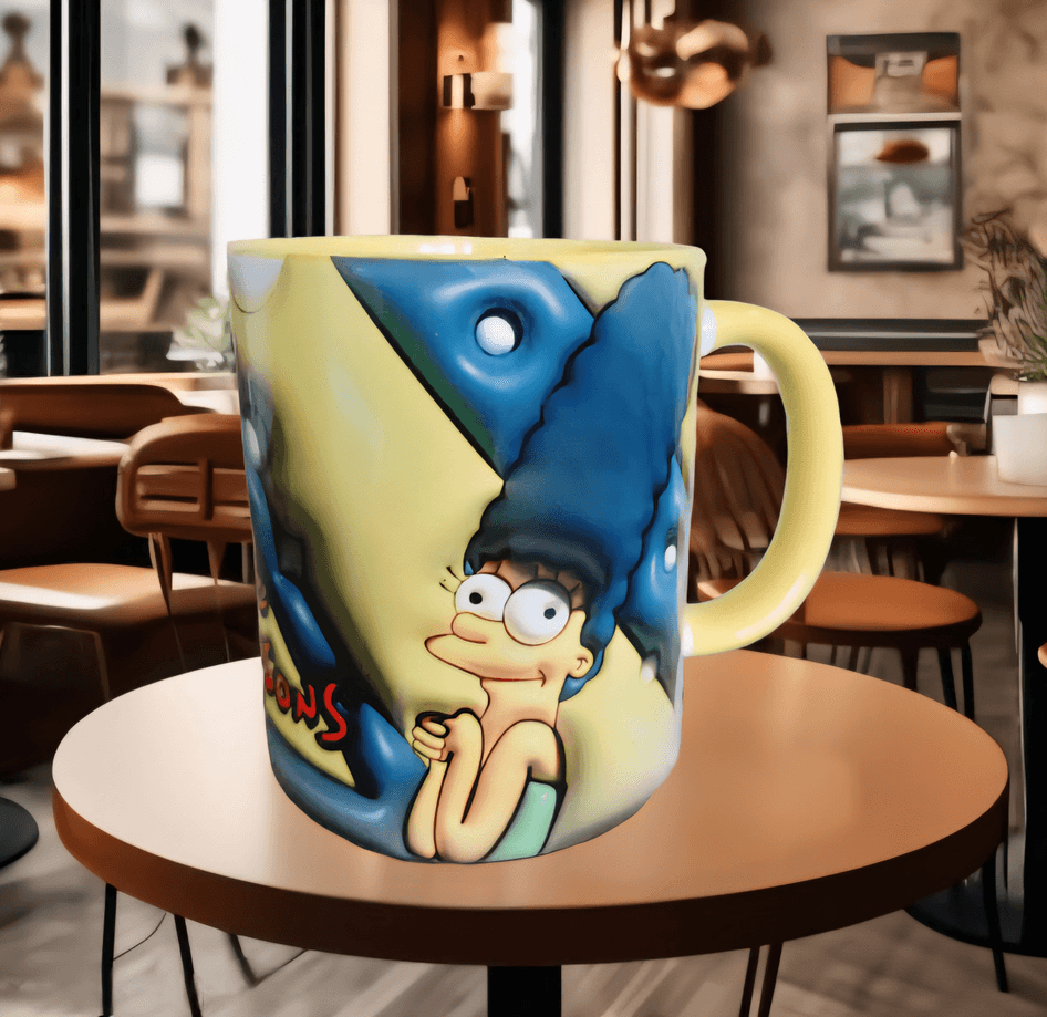 Simpsonlar Baskı içi ve Kulpu Renkli Kupa