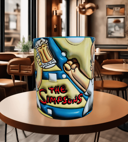 Simpsonlar Baskı içi ve Kulpu Renkli Kupa