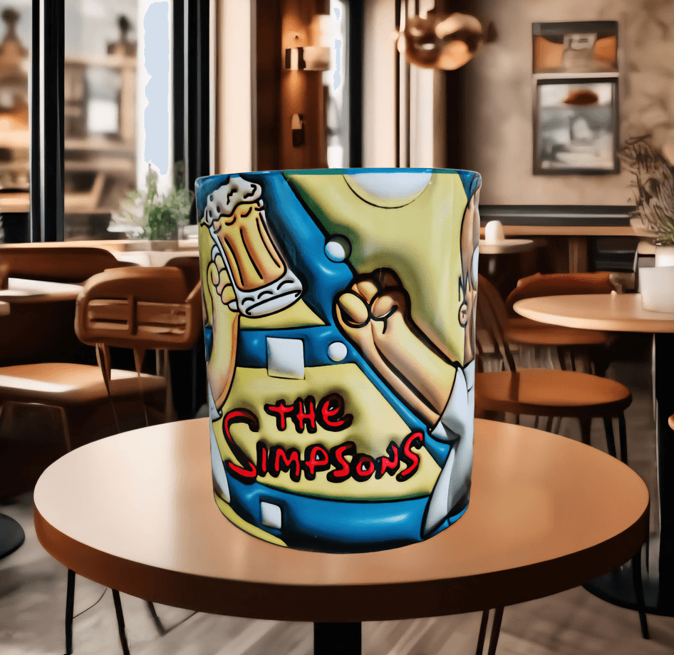 Simpsonlar Baskı içi ve Kulpu Renkli Kupa