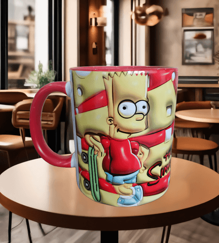 Simpsonlar Baskı içi ve Kulpu Renkli Kupa