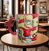 Simpsonlar Baskı içi ve Kulpu Renkli Kupa