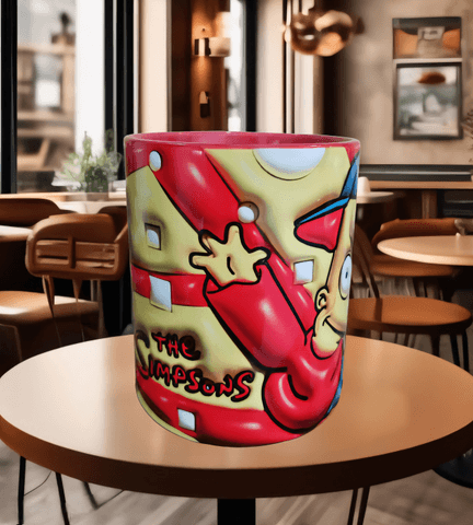 Simpsonlar Baskı içi ve Kulpu Renkli Kupa