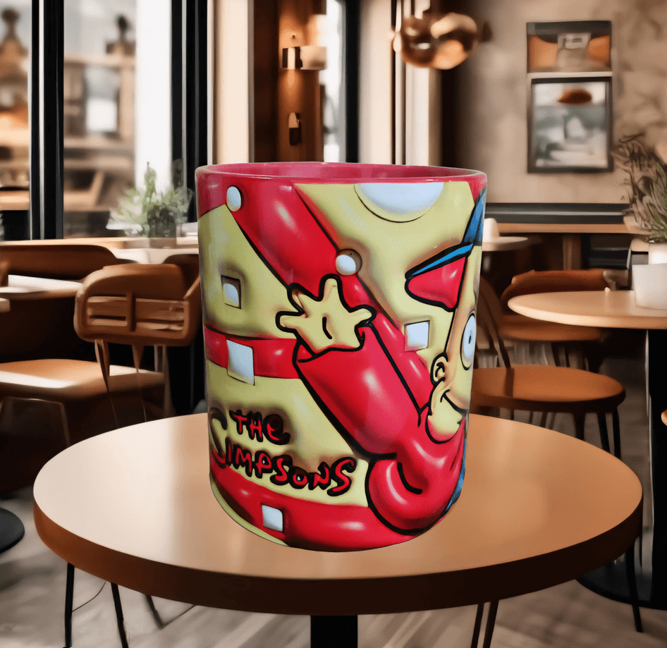 Simpsonlar Baskı içi ve Kulpu Renkli Kupa