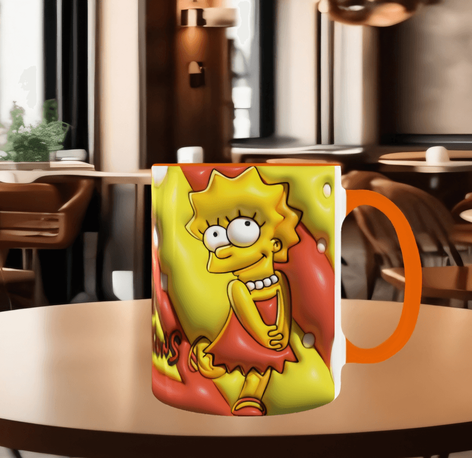 Simpsonlar Baskı içi ve Kulpu Renkli Kupa