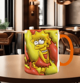 Simpsonlar Baskı içi ve Kulpu Renkli Kupa
