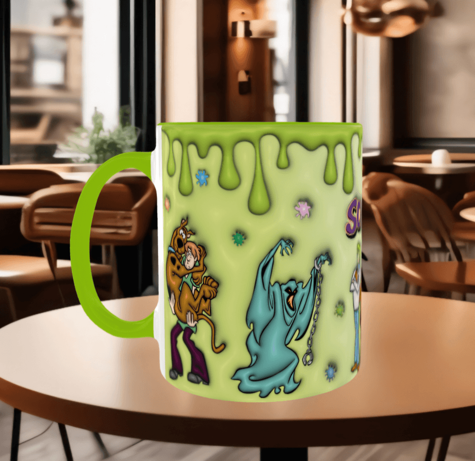 Scooby Doo Baskı içi ve Kulpu Renkli Kupa