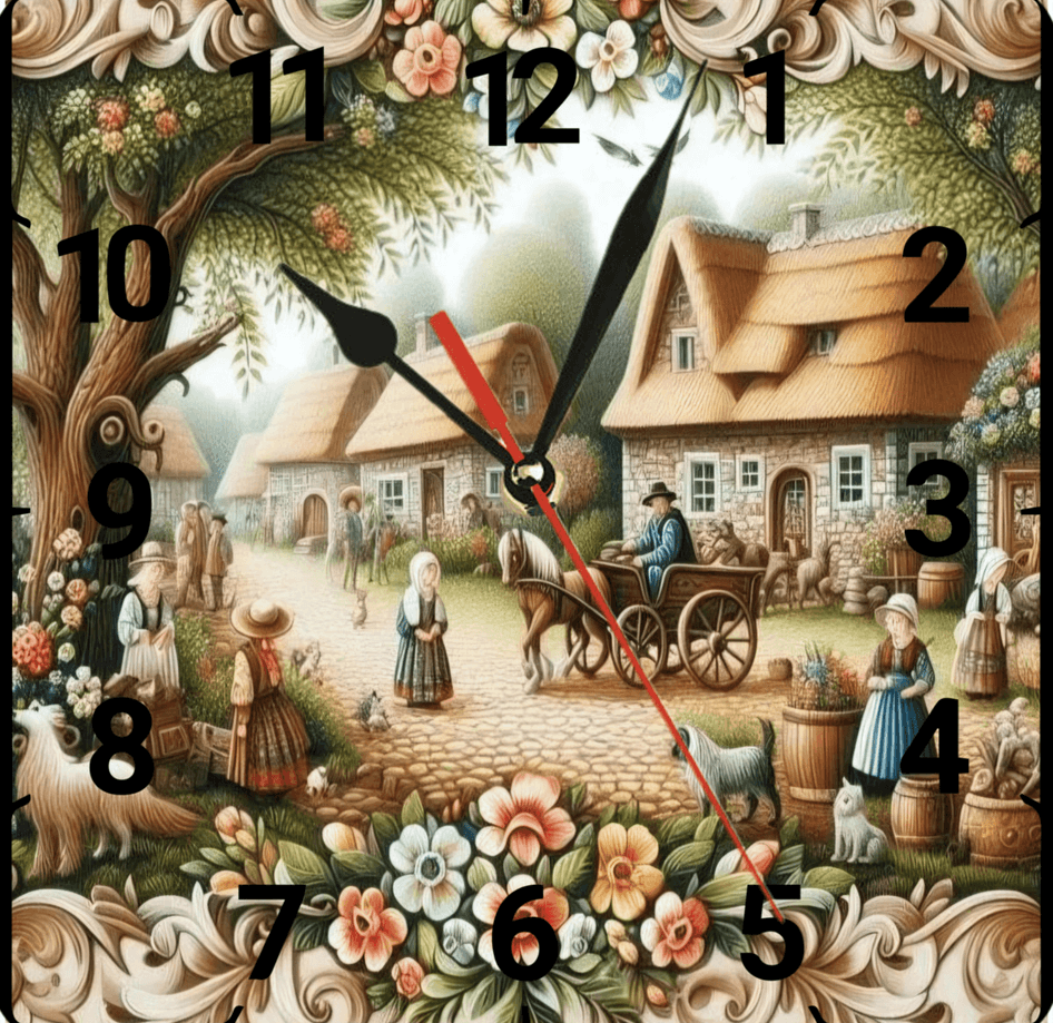 Saklı köy vintage baskı metal hediyelim dekoratif kaliteli duvar saati