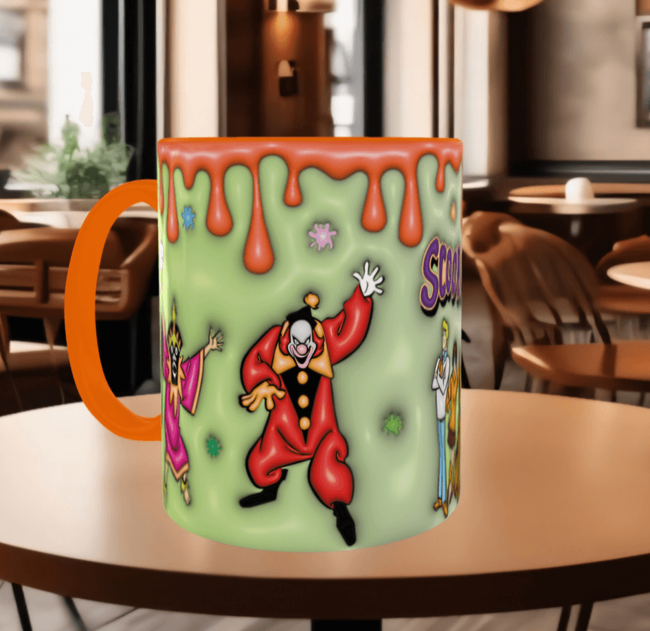 Scooby Doo Baskı içi ve Kulpu Renkli Kupa