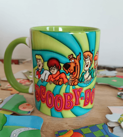 Scooby Doo Baskı içi ve Kulpu Renkli Kupa